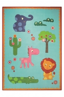 Esprit Kinderteppich Türkis Bunt Zoo 