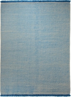 Esprit Kurzflor Kelim Teppich aus Wolle Loom blau