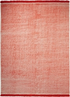 Esprit Kurzflor Kelim Teppich aus Wolle Loom rot orange