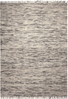 Esprit Kurzflor Kelim Teppich aus Wolle Purl silber grau