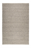 Esprit Kurzflor Kelim Teppich aus Wolle Sandi grau weiß