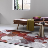 Esprit Kurzflor Teppich Modernina Rot Grau