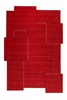 Esprit Kurzflor Teppich aus Wolle Puzzle Rot