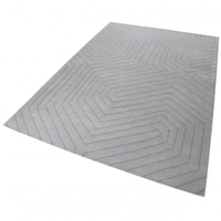 Esprit Kurzflor Teppich aus Wolle Raban silber grau