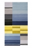 Esprit Kurzflor Teppich aus Wolle Split blau gelb grau