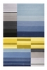Esprit Kurzflor Teppich aus Wolle Split blau gelb grau