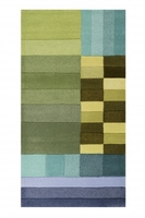 Esprit Kurzflor Teppich aus Wolle Various Box grün blau