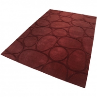 Esprit Kurzflor Teppich aus Wolle Vitalized dunkel rot