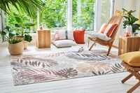 Esprit Teppich beige braun rot Kurzflor Florence 