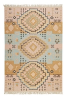 Kelim Teppich Bunt meliert aus Wolle Mayenne Green Looop