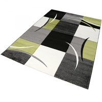 Kurzflor Teppich Grau Grün Weiß Wecon Home