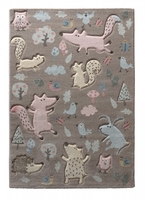 Sigikid Kinderteppich Forest dunkelbeige rosa blau