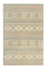 Teppich Beige Blau Kurzflor Unikat WECONhome
