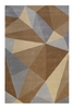 Teppich Beige Braun Blau Kurzflor Unikat Wecon Home