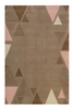 Teppich Beige Braun Rosa Kurzflor Unikat Wecon Home