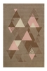 Teppich Beige Braun Rosa Kurzflor Unikat Wecon Home