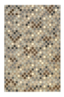 Teppich Beige Sand Blau Kurzflor Unikat WECONhome