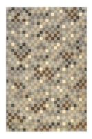 Teppich Beige Sand Blau Kurzflor » Unikat « WECONhome