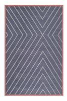 Teppich Blau Grau Kurzflor Unikat Wecon Home
