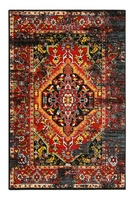 Teppich Blau Rot Kurzflor Heritage Wecon Home