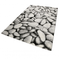 Teppich Grau Anthrazit Kurzflor Stony Island WECONhome