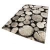 Teppich Holzbraun Schwarz Kurzflor Logs WECONhome