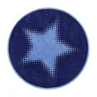 Teppich Kurzflor Rund Blau Walk of Fame Wecon Home