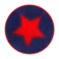 Teppich Kurzflor Rund Blau Rot Walk of Fame Wecon Home
