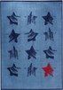 Wecon Home Kurzflor Teppich Red Star blau rot