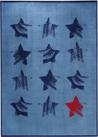 Wecon Home Kurzflor Teppich Red Star blau rot