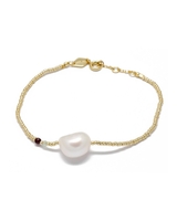 Anni Lu Armband Baroque Pearl - Laurel Green