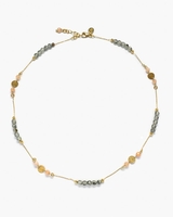 Sarah Bosman Mehrfarbige Bead Kette mit grünem Granat und Jade