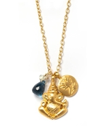 Satya Halskette Bhakti mit Ganesha und blauem Topas