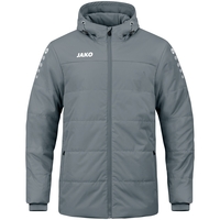 JAKO Coachjacke Team mit Kapuze (steingrau / Größe 164 / Kinder)