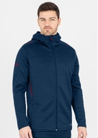 JAKO Freizeitjacke Challenge mit Kapuze (marine meliert/maroon / Größe 152 / Kinder)