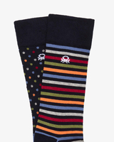 Benetton,  2er-pack Jacquard-socken,  taglia OS,  Bunt,  Herren