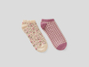 Benetton,  2er-pack Kurze Socken Mit Muster,  taglia M,  Pink,  Damen