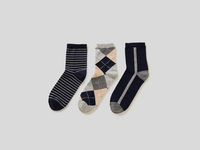 Benetton,  3er-pack Jacquard-socken,  taglia OS,  Bunt,  Damen