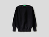 Benetton,  Auf Zwei Arten Tragbarer Pullover Aus 100% Baumwolle,  taglia S,  Schwarz,  Kinder
