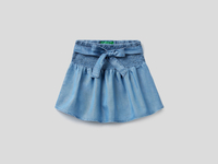 Benetton,  Ausgestellter Rock Aus Leichtem Jeansstoff,  taglia EL,  Blassblau,  Kinder