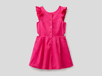 Benetton,  Ausgestelltes Kleid Aus 100% Baumwolle,  taglia EL,  Fuchsia,  Kinder