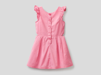 Benetton,  Ausgestelltes Kleid Aus 100% Baumwolle,  taglia EL,  Pink,  Kinder