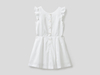 Benetton,  Ausgestelltes Kleid Aus 100% Baumwolle,  taglia KL,  Weiss,  Kinder