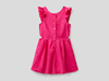 Benetton,  Ausgestelltes Kleid Aus 100% Baumwolle,  taglia L,  Fuchsia,  Kinder