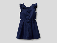 Benetton,  Ausgestelltes Kleid Aus 100% Baumwolle,  taglia M,  Dunkelblau,  Kinder