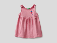 Benetton,  Ausgestelltes Kleid Mit Stickerei,  taglia 68,  Pink,  Kinder