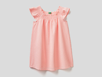 Benetton,  Ausgestelltes Kleid Mit Streifen,  taglia L,  Pink,  Kinder