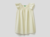 Benetton,  Ausgestelltes Kleid Mit Streifen,  taglia S,  Cremeweiss,  Kinder