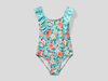 Benetton,  Badeanzug Mit Blumenmuster,  taglia S,  Hellblau,  Kinder