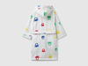 Benetton,  Bademantel Mit All-over-logos,  taglia L,  Weiss,  Kinder